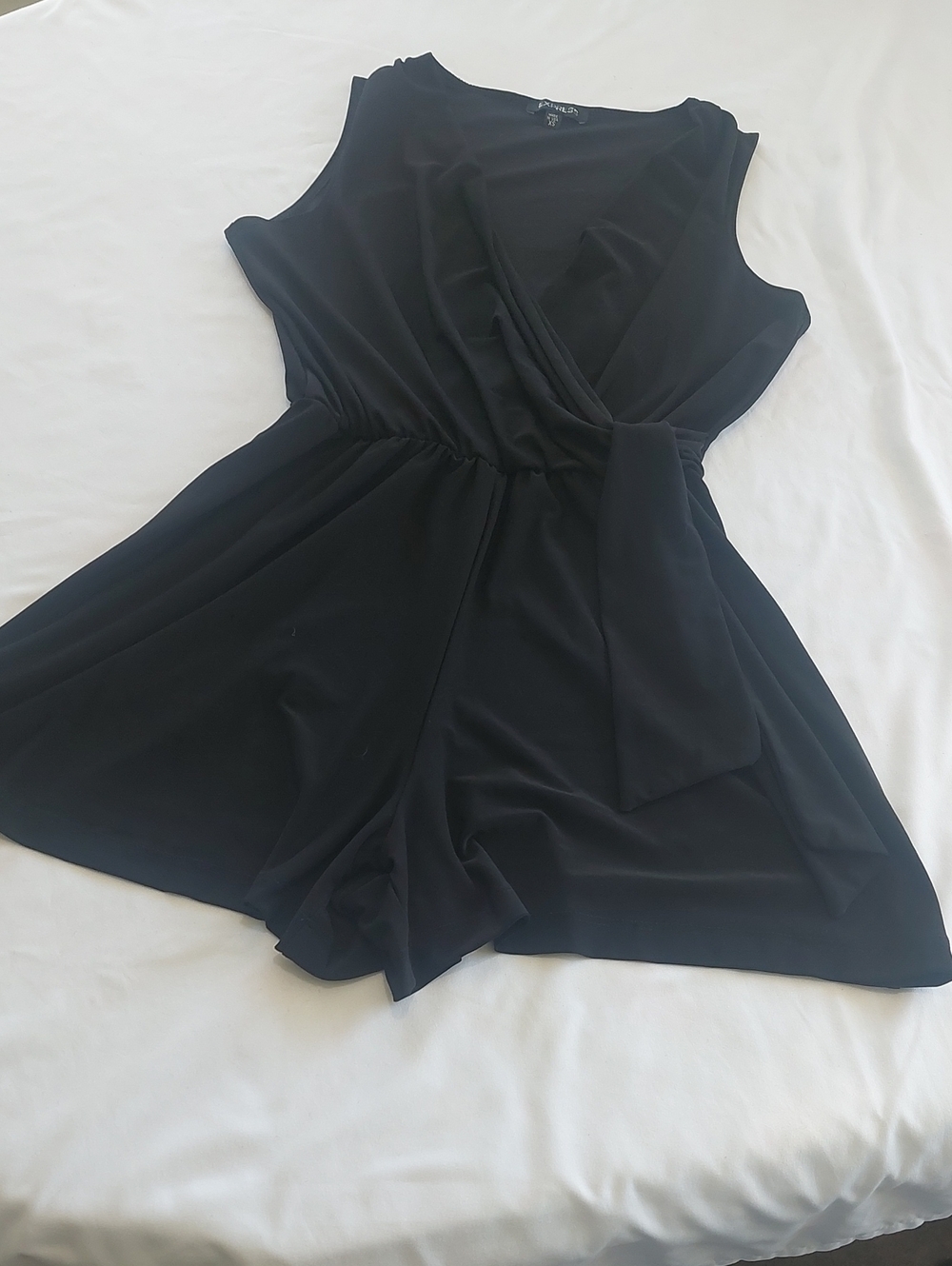 Express Black Sleeveless Wrap-Style Mini  Shortall SIZE XS